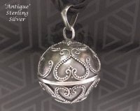 Large Harmony Ball Antique 925 Silver Balinese Hearts Motifs