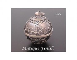 Harmony Ball 22mm in Antique Silver Finish with Raised Symbols