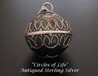 Harmony Necklace 'Circles of Life', Large 22mm, Antiqued Silver
