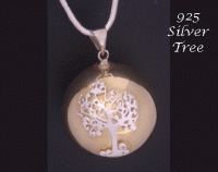 Harmony Necklace, Silver Tree of Life on Brass Harmony Ball