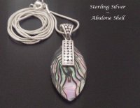 Necklace Pendant Sterling Silver with Abalone Shell