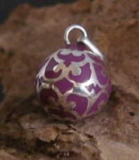 Purple Harmony Ball Wrapped in Ornate Sterling Silver Filigree