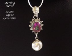 Unique Harmony Ball Necklace with Mystic Topaz Gemstone