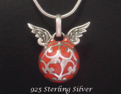 Harmony Necklace, Angel Caller, Sterling Silver with Angel Wings