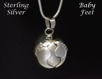 Harmony Ball, Large 22mm Sterling Silver with Baby Feet
