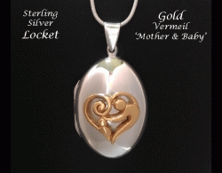 Unique Bonding Locket, 18ct Gold Vermeil 'Mother and Baby'