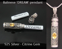Balinese Dream Pendant Sterling Silver with Citrine Gemstone