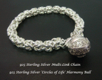 Harmony Ball Bracelet, Large Weave Link Chain, Circles of Life