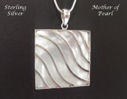 Necklace Pendant, Sterling Silver with Mother of Pearl