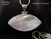 Mother of Pearl Necklace Pendant with Sterling Silver