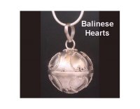 Sterling Silver Harmony Ball, Traditional Balinese Hearts Motifs