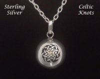 Harmony Ball Necklace with Celtic Design Sterling Silver