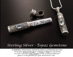 Balinese Dream Pendant Blue Topaz Gem, Sterling Silver