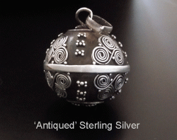 Harmony Ball Antique Sterling Silver Traditional Balinese Motifs