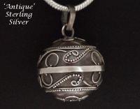 Harmony Ball Sterling Silver Antique Traditional Motif Designs