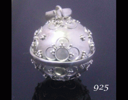 Sterling Silver Harmony Ball, Traditional Balinese Motifs Design
