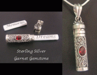 Sterling Silver Balinese Dream Pendant with Garnet Gemstone