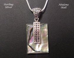 Abalone Shell Pendant, Sterling Silver
