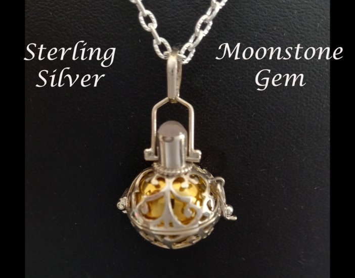 Harmony Necklace Sterling Silver and Moonstone Gemstone - Click Image to Close