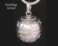 Harmony Necklace, Ornate Balinese Motifs on Sterling Silver Ball