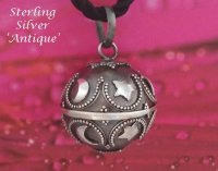 Harmony Ball Antique 925 Silver 'Moon and Stars' in Night Sky