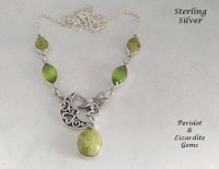 Fabulous Sterling Silver Necklace with Peridot Gemstones