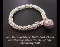 Harmony Ball Bracelet, Large Weave Link Chain, Circles of Life