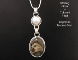 Sterling Silver Pendant with Septarian Nodule Gemstone