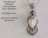Goddess Jewelry Pendant with Citrine and Garnet Gemstones